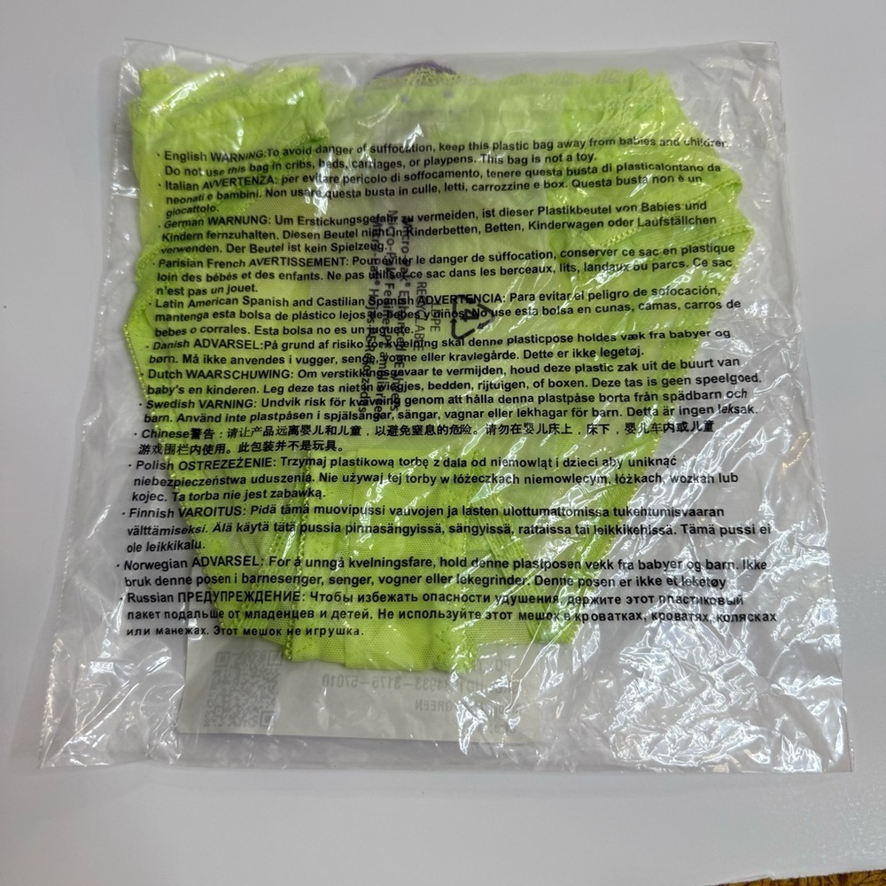 New Savage x Fenty Mesh Crotchless High-Leg Lime Green Bikini Undies - Picture 5 of 5